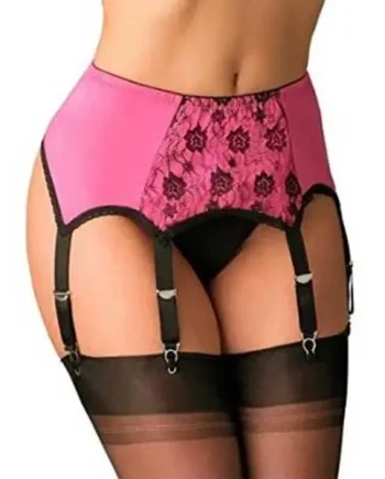 Contrast Panel Suspender belt – Six Drops