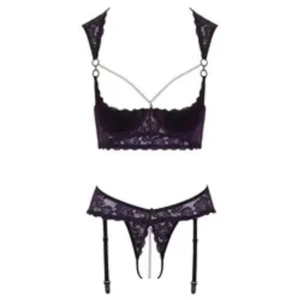 Cupless and Crotchless Bra Set