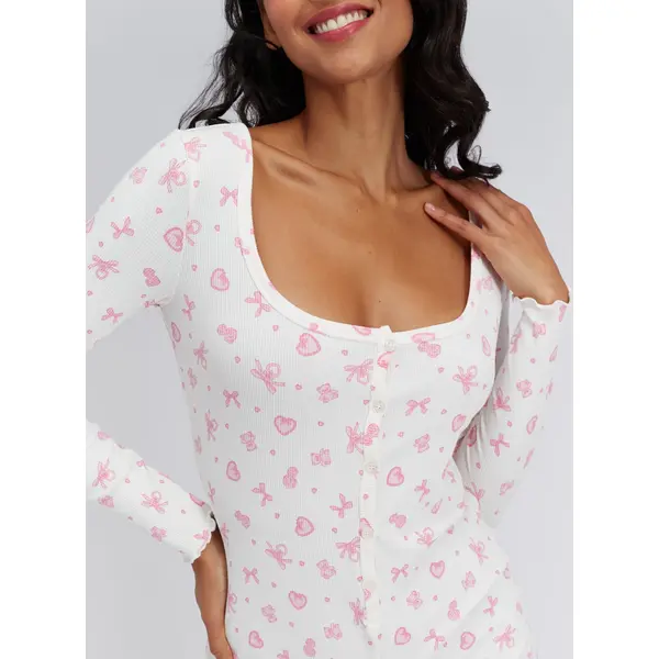 Doll core ribbed short playsuit
