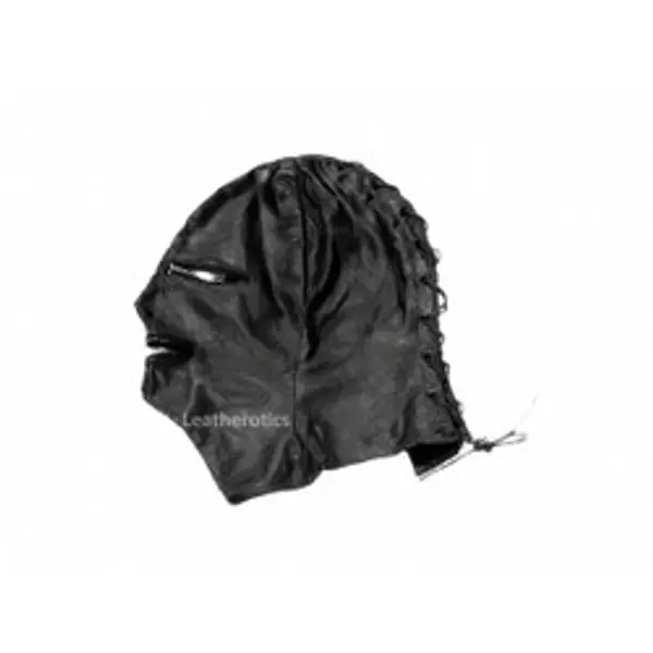 Full Grain Leather Hood with Zips