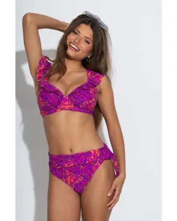 Bermuda Tie Fold Over Bikini Brief - Multi
