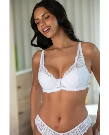 Fleur Lightly Padded Underwired Bra - White
