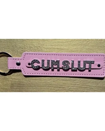 Cum Slut Rhinestone Keyring Pink TCLRK1
