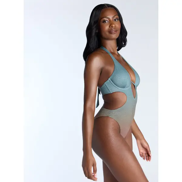 Ibiza ombre cut out swimsuit