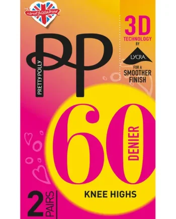 Pretty Polly 60 3D Opaque Knee High 2 Pair Pack