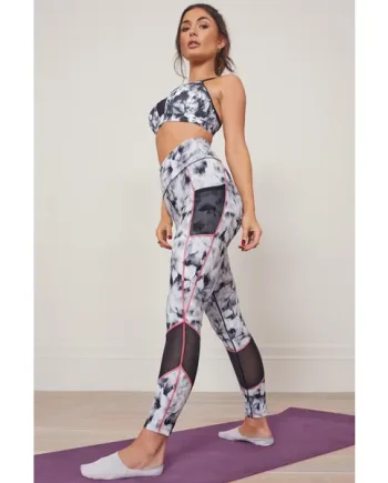 Energy Printed Mesh Panel Legging - Mono