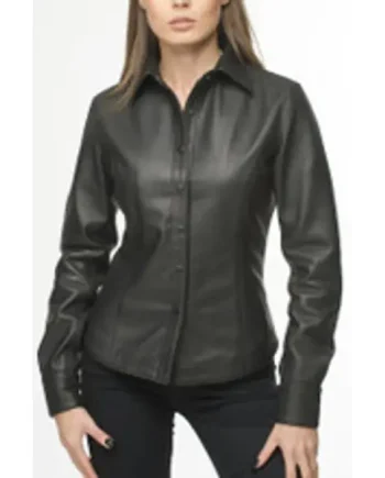Matte Finish Nappa Leather Shirt