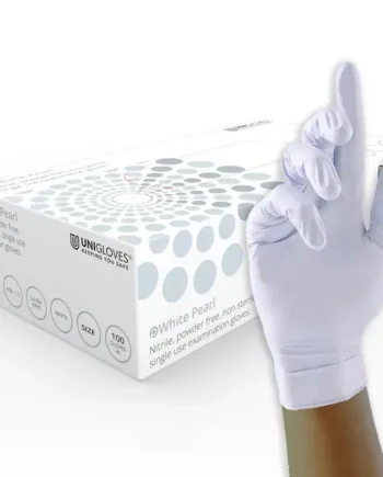 Unigloves White Pearl Nitrile Gloves