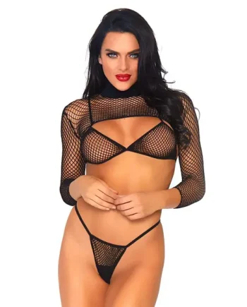 Net Top, Thong And Bra UK 8-14 (Leg Avenue)