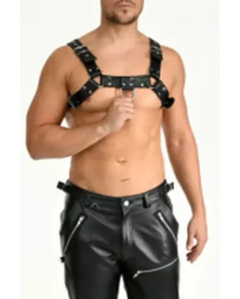 Leather Harness With Adjustable Bondage Belt Hr2