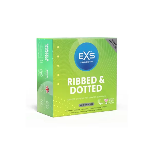 EXS Boxed Ribbed dotted condoms 48