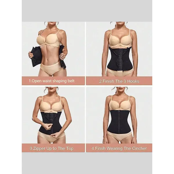 Corset Body Shaper With Buckles And Zipper