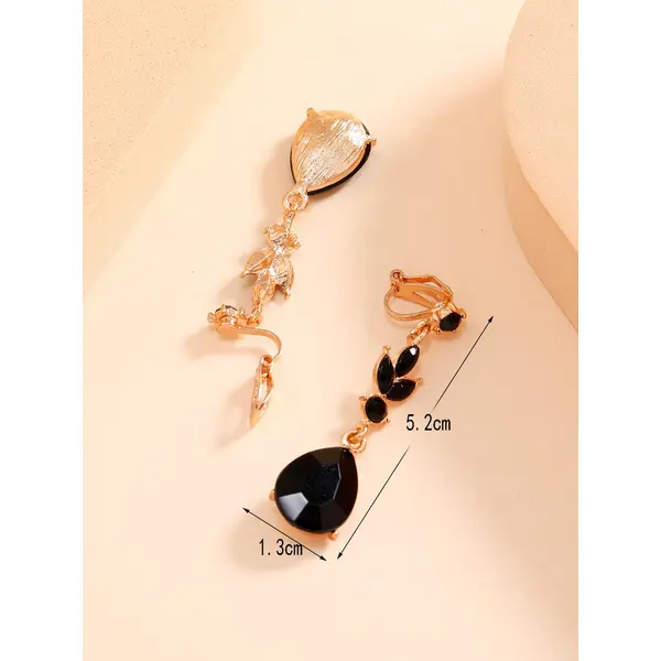 Rhinestone Decor Clip On Earrings