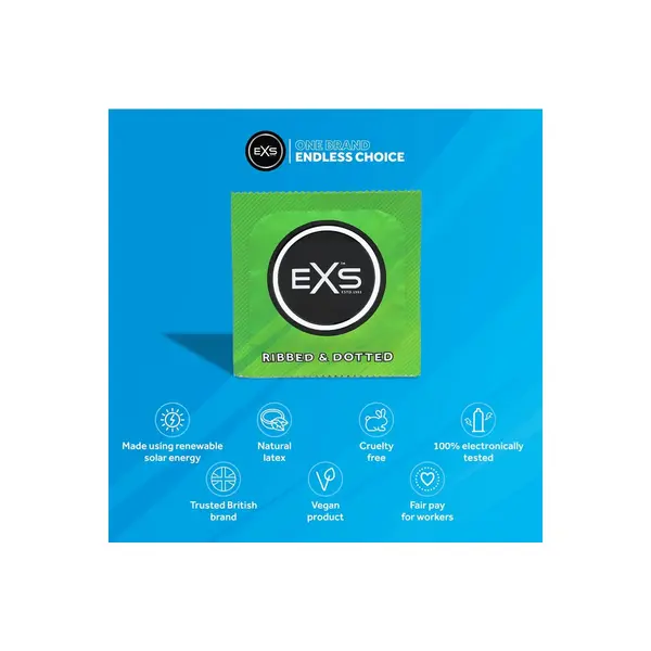EXS Boxed Ribbed dotted condoms 48