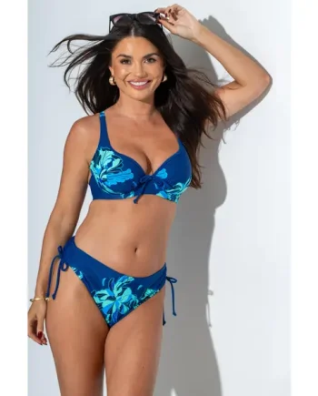 Palermo Adjustable Side Bikini Brief - Navy Floral