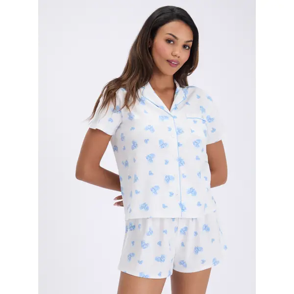 Love cloud fleece pyjama shorties in a bag