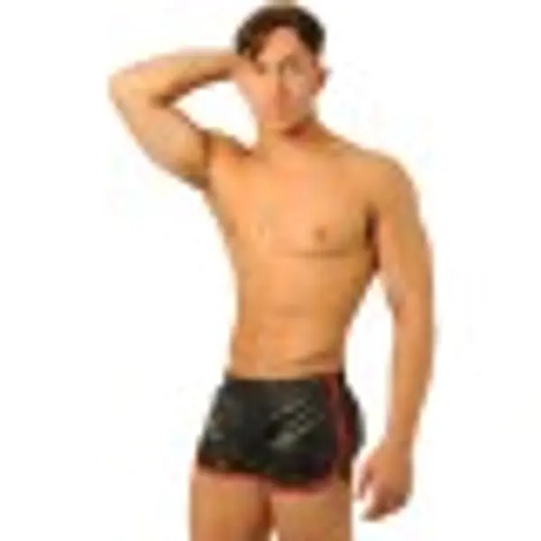 Fist Leather Shorts • Black - Red