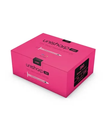 Unisharp 1ml 28G Fixed Needle Syringe: Pink (12mm Needle)