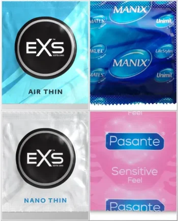 Thinner Condoms Variety Pack - EXS Nano,Air, Pasante Sensitive & Mates Ultra thin