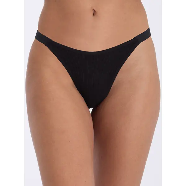 Amiee ribbed high leg thong