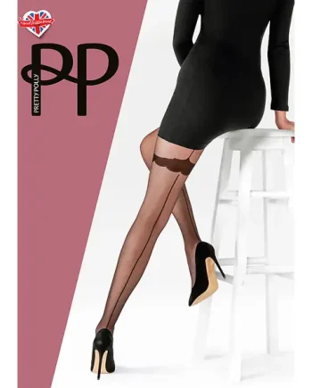 Pretty Polly Backseamed Tights With Patterned Body