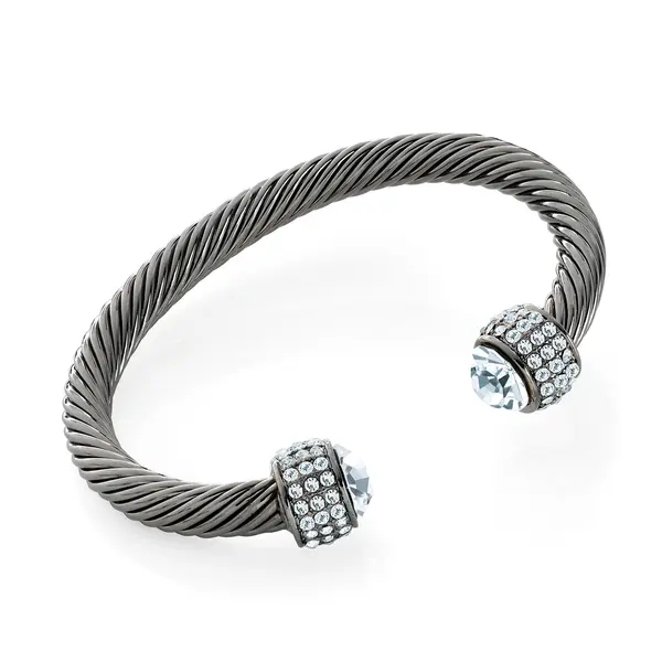 B5 crystal twist effect adjustable cuff bangle.