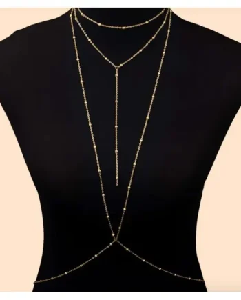 Body Chain – Thin Chain with Neck Detail (Gold colour)