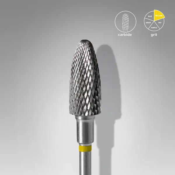 Staleks Carbide Nail Drill Bit CORN 6mm/14mm YELLOW