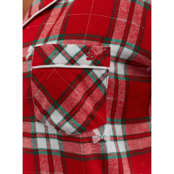 Bow check cotton pyjamas in a bag