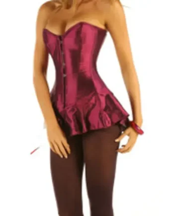 Corseted Satin Overbust Corset - Purple