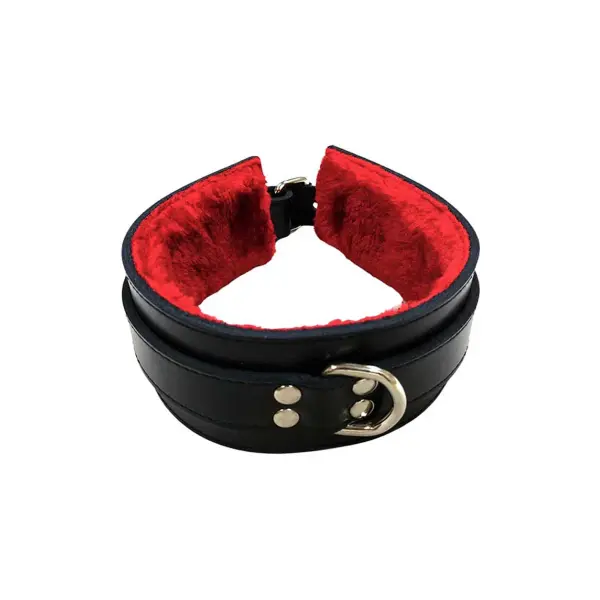 Leather Collar with Faux Fur Lining