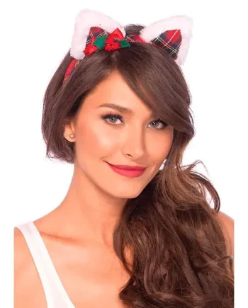 Leg Avenue Christmas Kitty Ear Headband With Bow