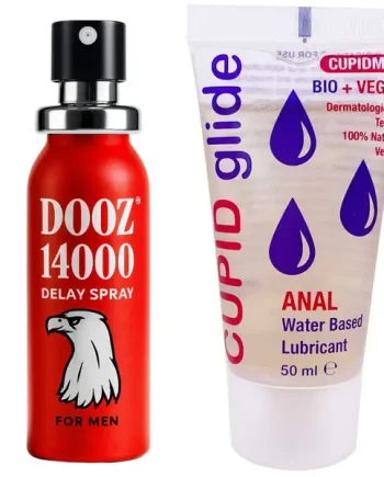 DOOZ 14000 Delay Spray & Cupid Glide Bio Anal 50ml Combo