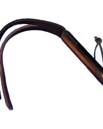 Leather Whip Tawse Wooden Handle 2 Tails