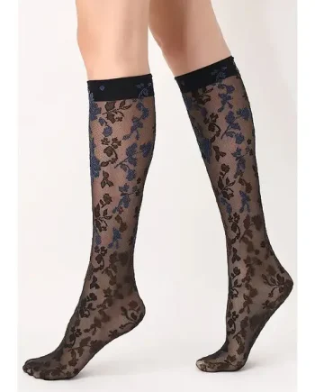 Oroblu Floral Lace Shaded Roses Knee Highs