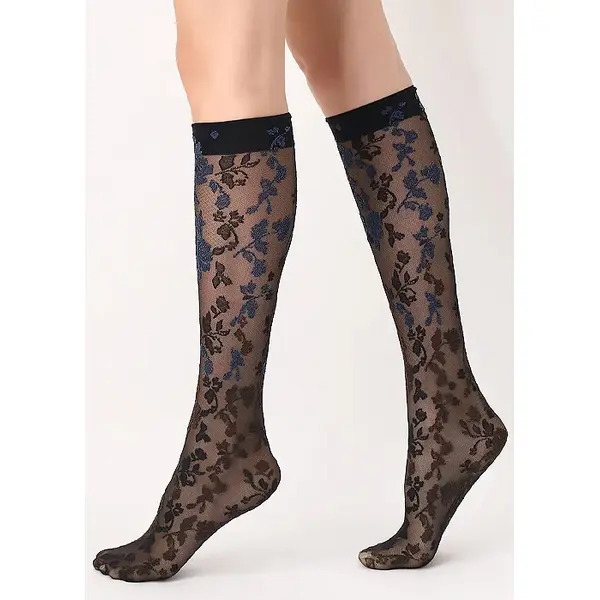 Oroblu Floral Lace Shaded Roses Knee Highs