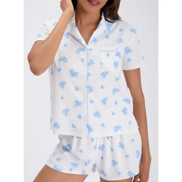 Love cloud fleece pyjama shorties in a bag