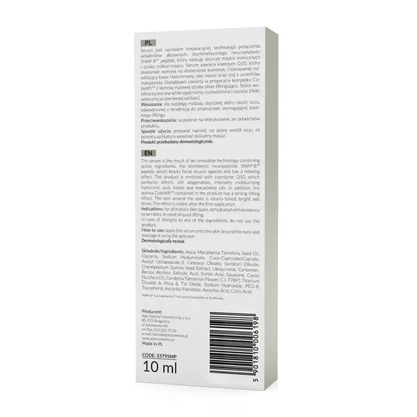 APIS – Professional Roller Eye Serum with SNAP-8MT Peptide 10ml