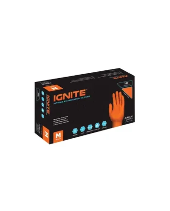 Aurelia Ignite 7.0 ml Thick HEAVY DUTY Diamond Textured Orange Nitrile Mechanical Gloves