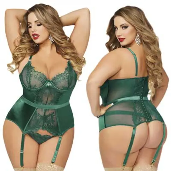 Lace and Satin Bustier Set