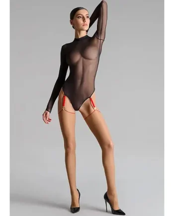 Maison Close Cut And Curled Nude Red Backseamed Stockings